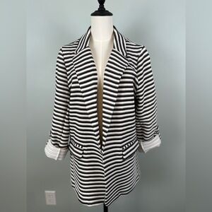 Women’s DR2 blazer size L, white and black stripe, perfect condition